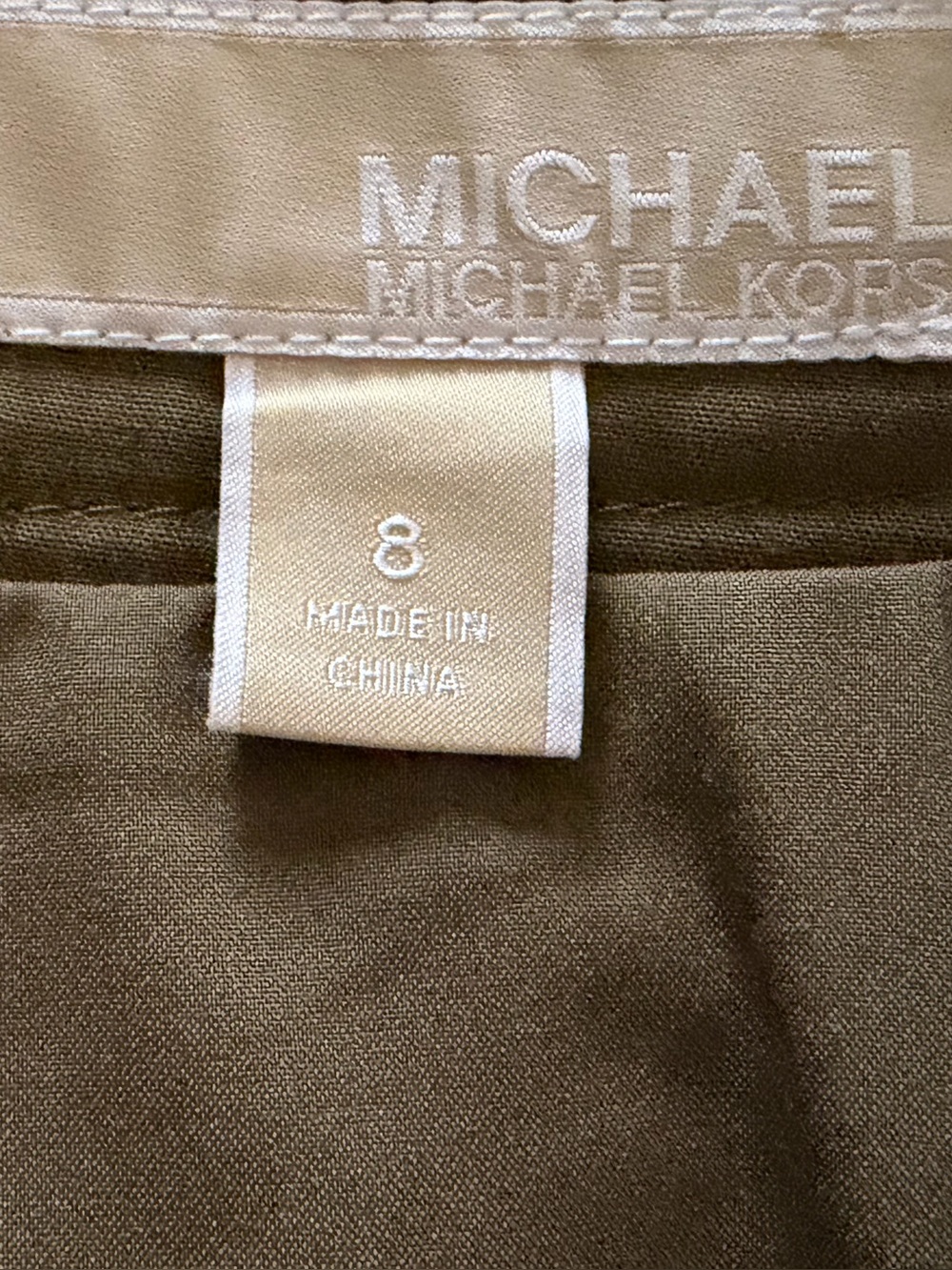 Michael Kors Olive Green Lace-Up Mini Skirt Women’s Size 8 - Picture 3 of 4